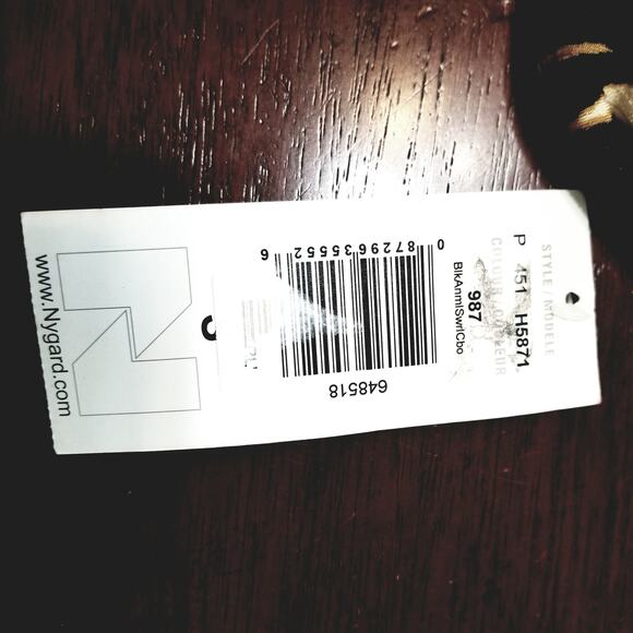 NWT's Tan Jay Black Jacket w/Animal Print Trim on Front Neck Cuffs Size S/P - Picture 10 of 10